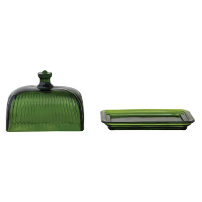 Beurrier en verre pressé