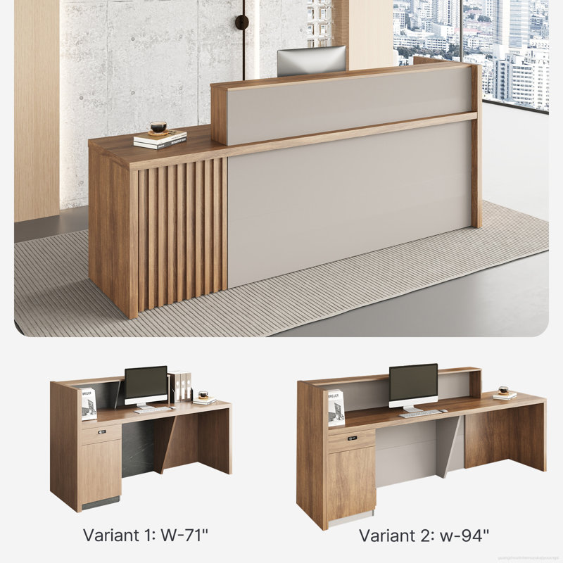 Bureau de réception élégant et moderne avec serrure numérique et gestion efficace des câbles pour les espaces professionnels