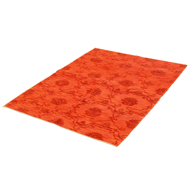 Tapis unique en laine noué à la main 5 pi 6 po x 8 pi nouvel âge en cuivre foncé Gustafsson