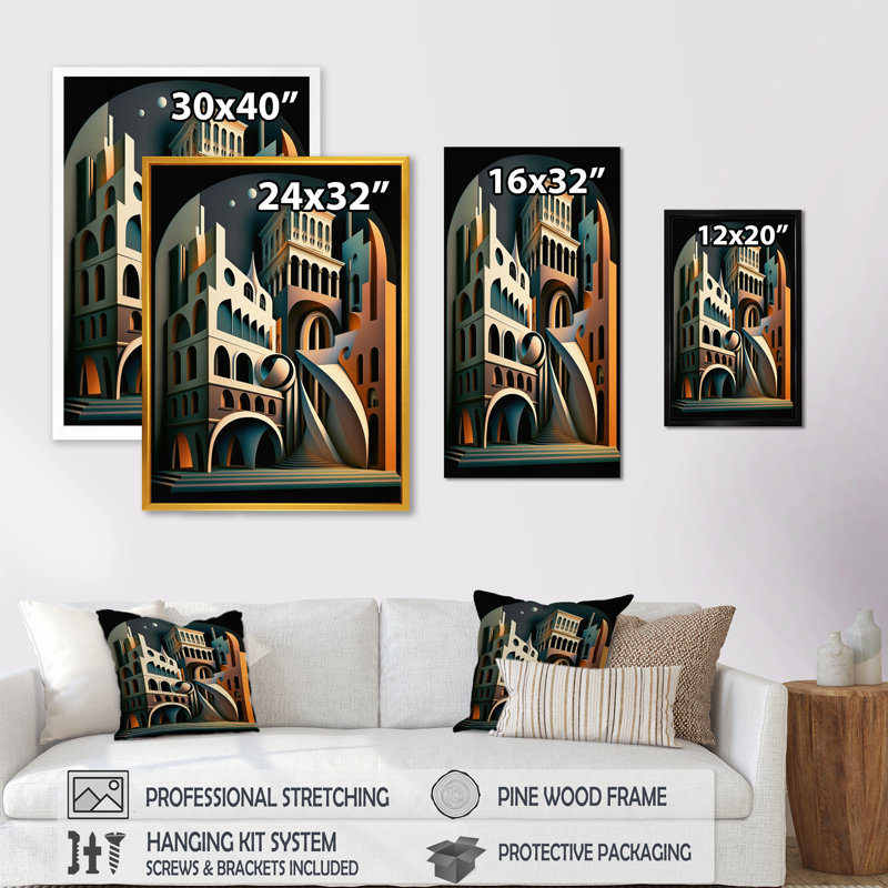 «Geometric Graffiti II», reproduction sur toile, Impression noire sur toile encadrée, L 12 po x H 20 po