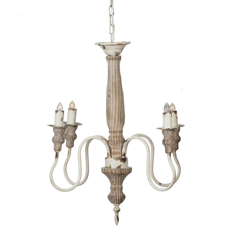 Lustre en bois à 4 lumières, luminaire suspendu avec chaîne réglable pour le vestibule de la salle à manger de la cuisine, ampoule non incluse