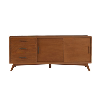 Williams 64" W Solid and Manufactured Wood TV Stand with Adjustable Shelves 