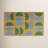 Retro Modern Blue Geometric Doormat
