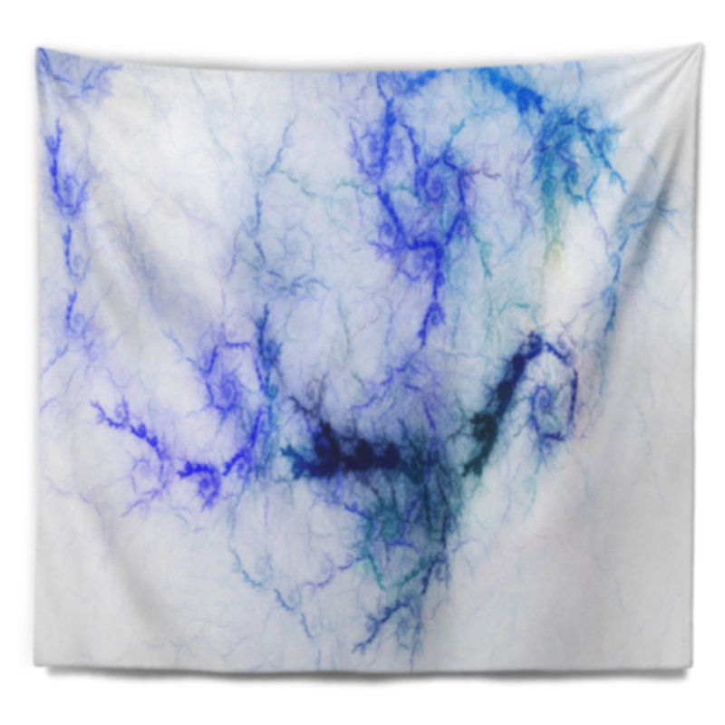 Tapisserie bleu ciel orageux étincelante Abstract, H 32 po x l 39 po