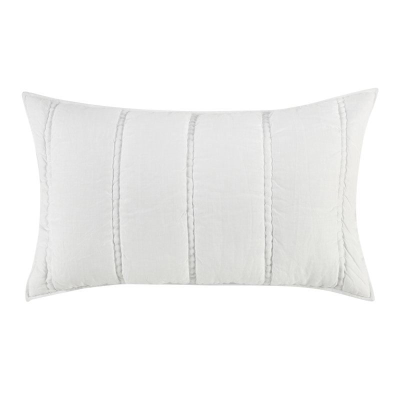 Rowen Sustainable Fabric Beige Standard Sham, King, White