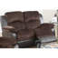 Option de configuration de salon moderne 2 pièces: 1 lit et fauteuil inclinable, finition chocolat, suède rembourré avec similicuir, coussin d'accoudoir à dossier relaxant
