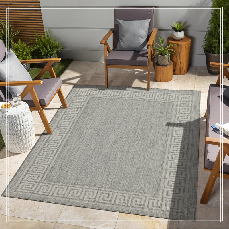 Tapis argenté intérieur / extérieur, Rectangle 7 pi 10 po x 10 pi 3 po