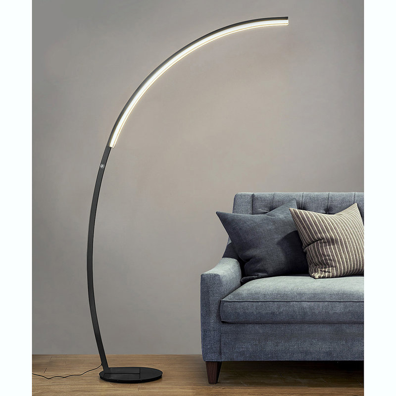 Taneytown 76'' LED Arched Floor Lamp, Matte Black