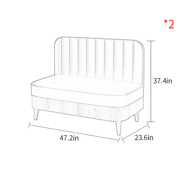 Banc rembourré en similicuir Casual, Gris