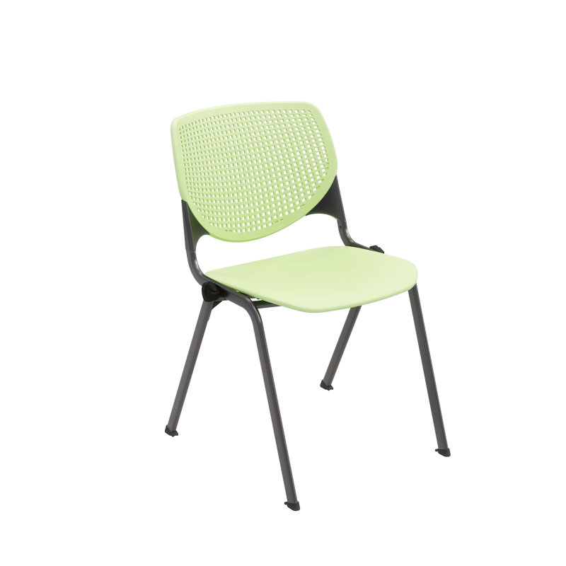 Chaise empilable sans accoudoirs Kool, Vert lime, Argent, Vert lime