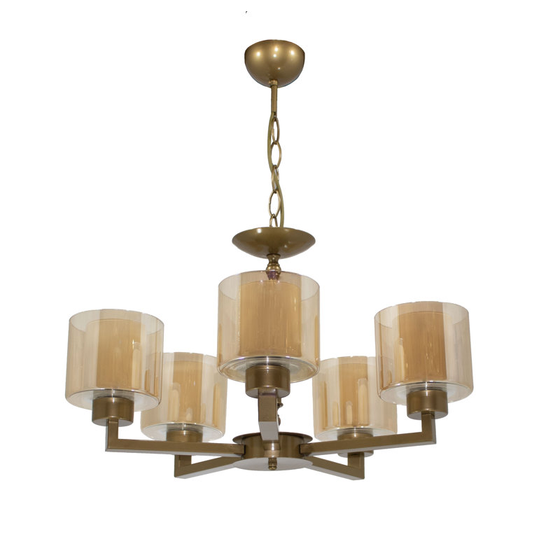 Affton 5 - Light Chandelier, Beige, Gold