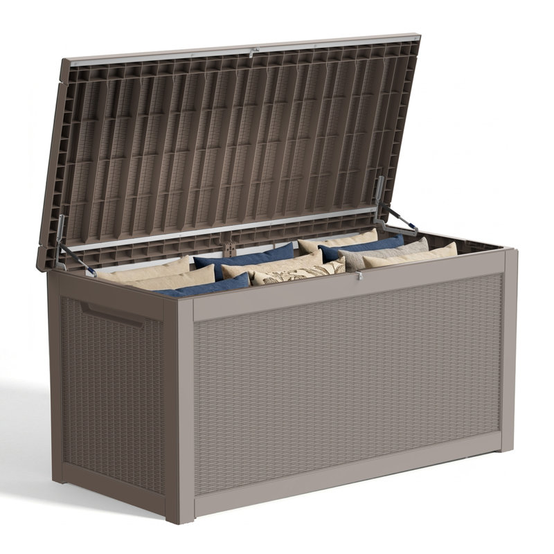 PawsomePad Boîte de rangement en résine pour l'extérieur intérieur, Brown