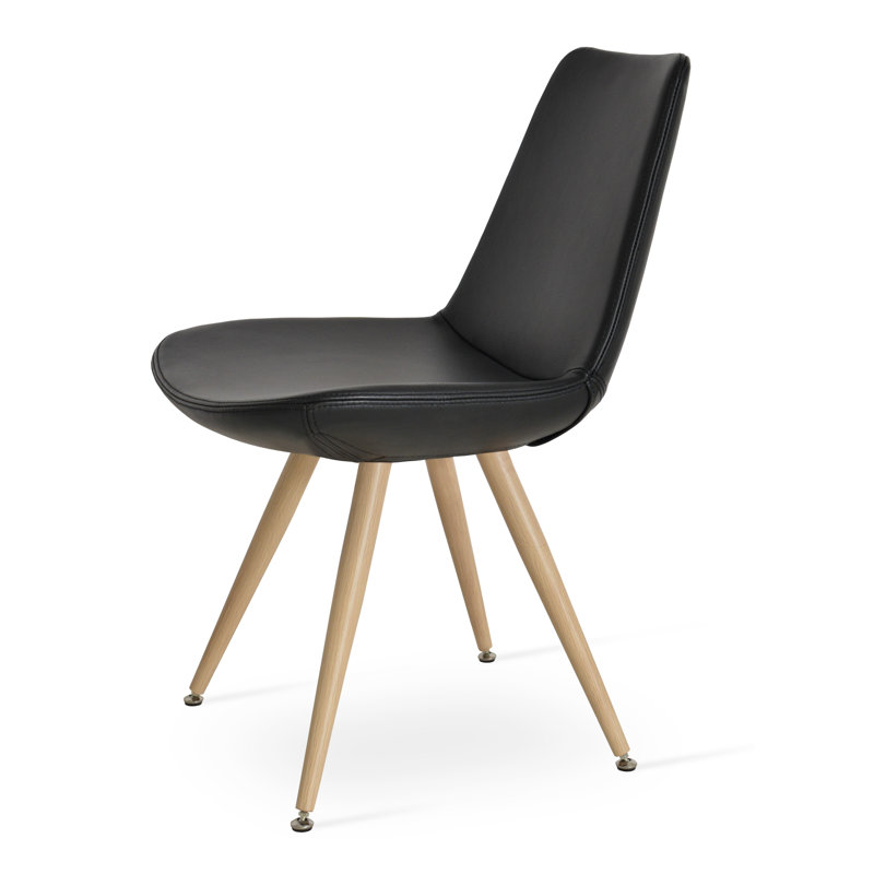 Eiffel 19.5" Wide Side Chair, Natural Veneer Steel