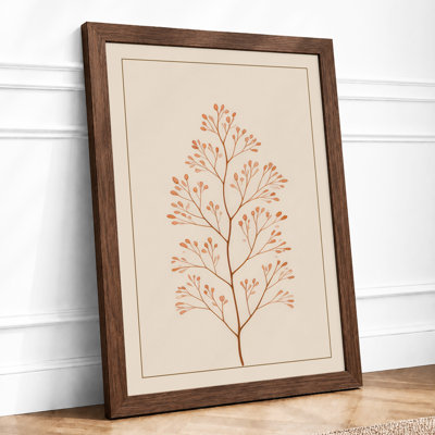Branching Stem in Rust Botanical - Framed Print