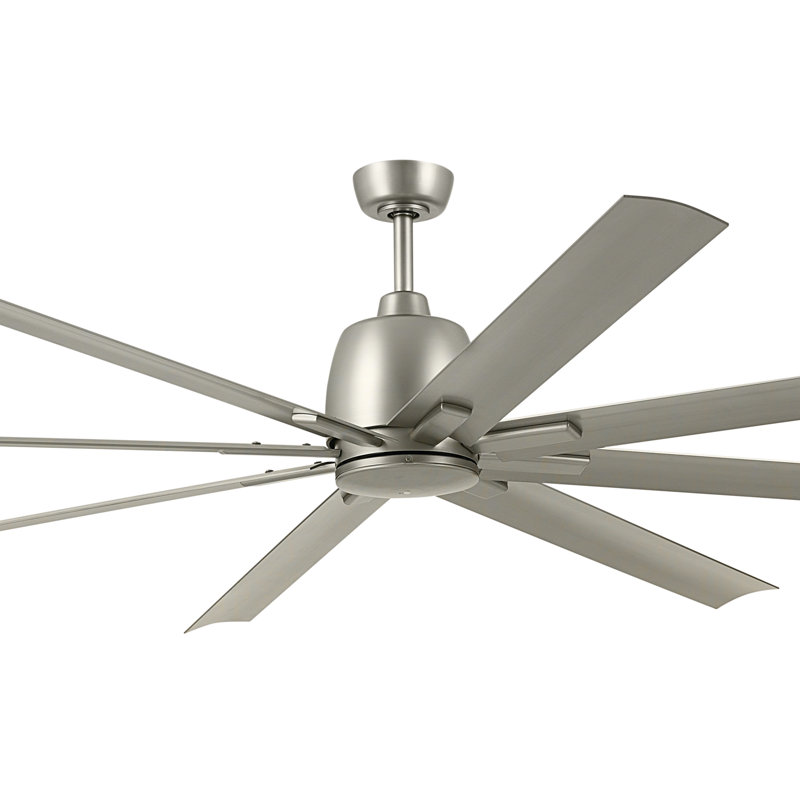 Ventilateur de plafond 84 pales 84 pouces Breda en nickel brossé avec pales en nickel brossé, Nickel brossé, 84"