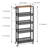 5-Tier Narrow Gap Cart - Brown