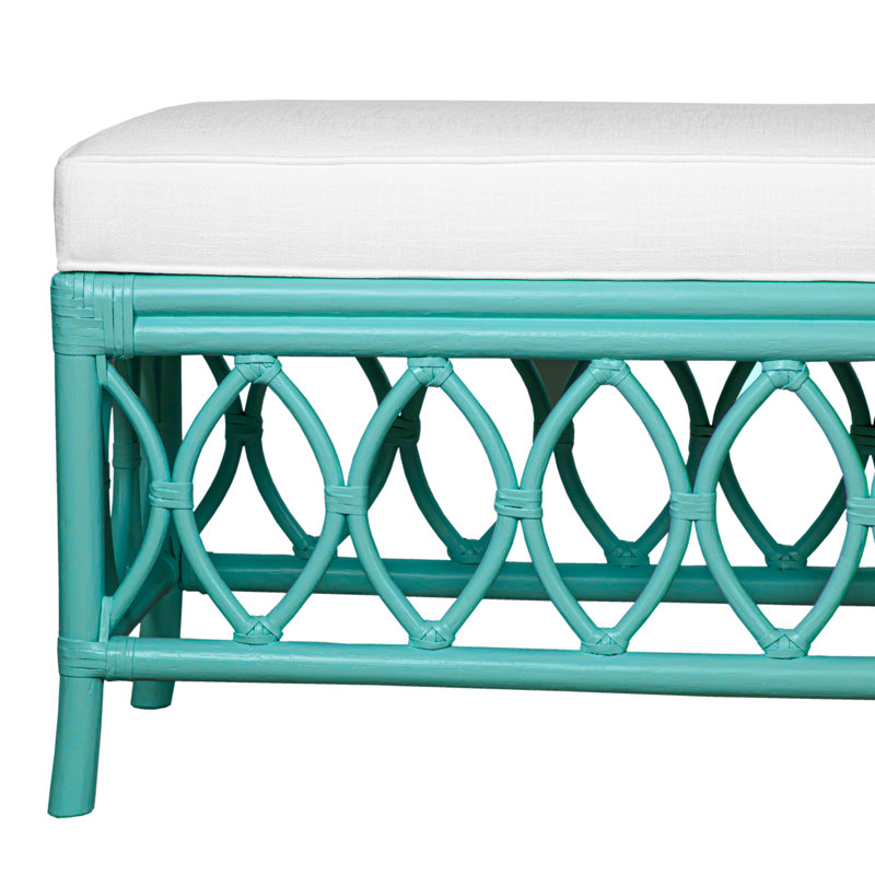Lillian Upholstered Bench, Turquoise