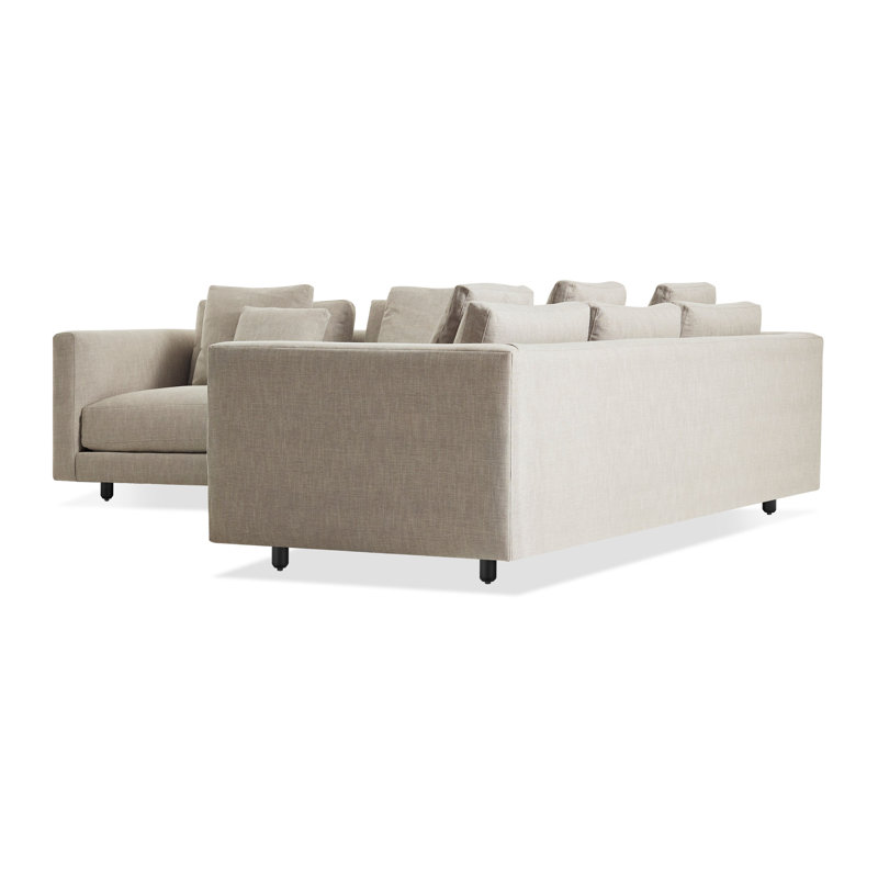 Hands Down Sectional, Camel Velvet/Sanford Navy, Left Hand Facing, Tofte Navy Polyester Blend