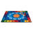 Sunny Day Learn Play Literacy Classroom Tufted Blue/Red Area Rug-918451346