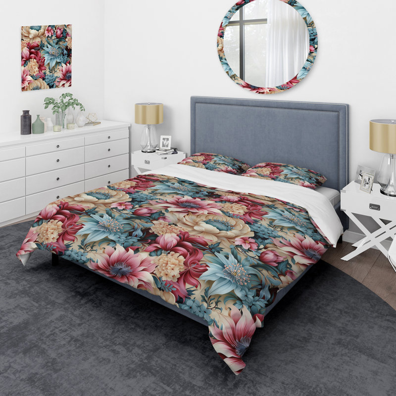 Ensemble de housse de couette Vintage Pastel Harmonous Paisley Dreams II - Floral