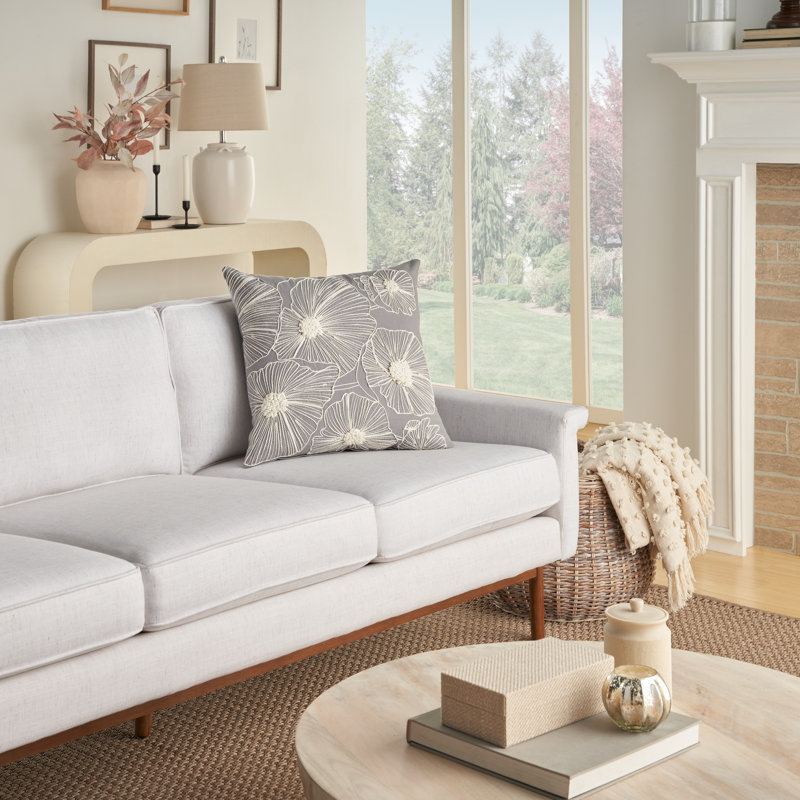 Housse de coussin carré 100% coton AZ358-020020, gris