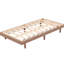 Lit flottant simple de taille simple, noyer - offre un lit moderne d'allure de chambre à coucher unique au design fonctionnel-728539195-728539172