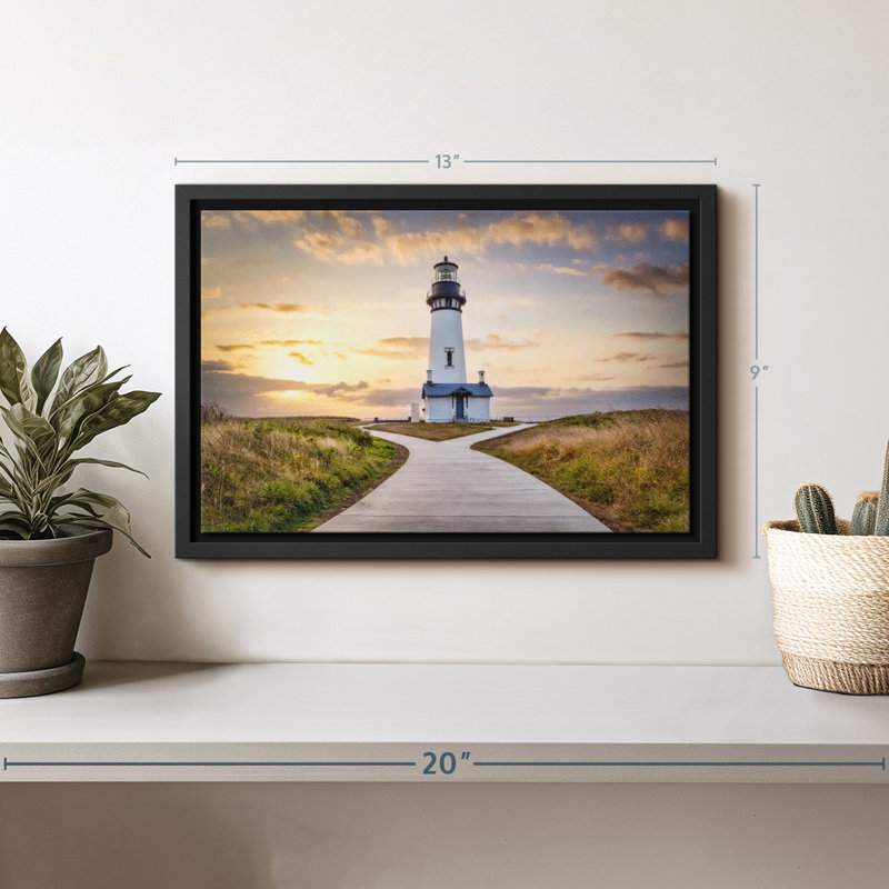 Impression sur toile du phare de Yaquina sur la côte de l'Oregon, H 9 po x l 13 po