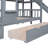 Twintwin Bunk Bed Gray With 2 Drawers, 3 Shelves & Slide. Stable Wood Construction. Suitable For Over 6. No Box Spring Needed Shelf And Drawer-1810415447-1810415432