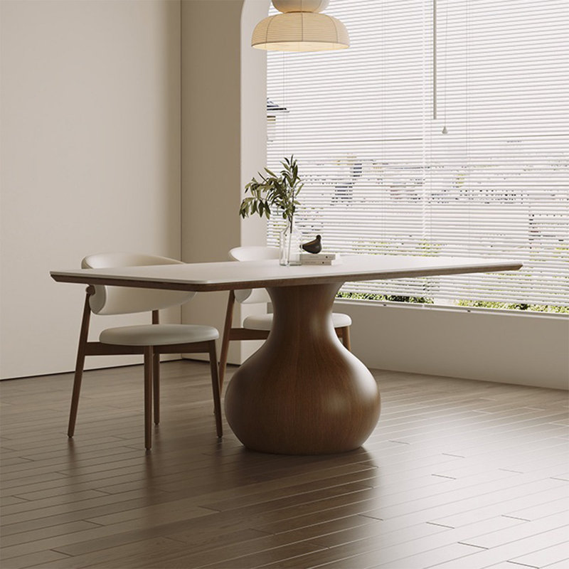 Solid Wood Base Dining Table, 31.5" W x 70.9" L
