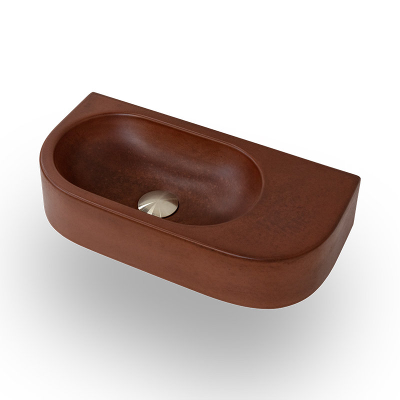 Newterra 21.75" Wall/Vessel Bathroom Sink, Terracotta, No Holes