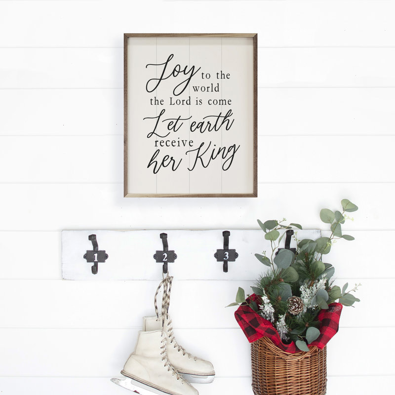 Joy To The World - blanc, H 16 po x l 20 po