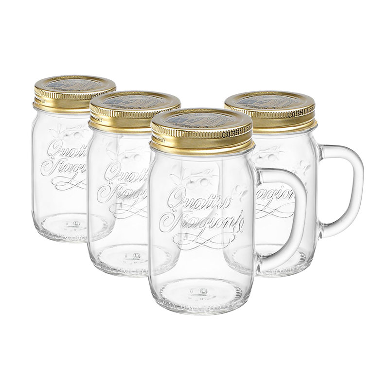 Bormioli Rocco Quattro Stagioni Glass Preserving Mason Jars - 475ml - Clear