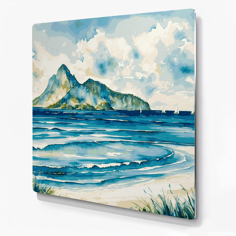 Art mural en métal beige avec cités des villes, H 192 po x l 192 po x P 0,05 po