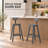 Bar Stools Set of 2 with Backrests, 29 Inch for Kitchen Island Bar, Gray Textured Wood Look, Curved Seat & Footrests, Space Saving Indoor Outdoor Home Bar-178723305