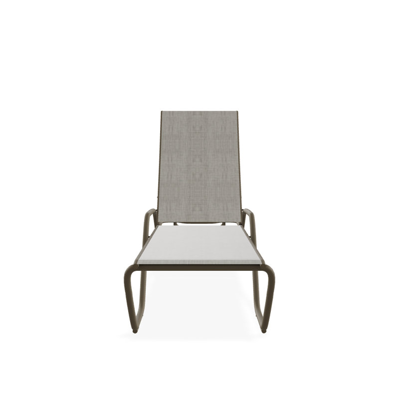 Outdoor Rust-Resistant Metal Chaise Lounge, Textured Beachwood, Smoke