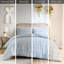 Housse de couette pour lit double / grand lit Blue Clip 3 pièces avec envers en microfibre et revers ludiques