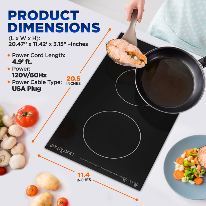 NutriChef 1800 Watt Ceramic Double Hot Plate