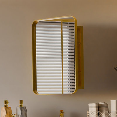 Armoire à pharmacie fonctionnelle encastrée en métal avec miroir et tablettes réglables, idéale pour l'organisation de la salle de bain et l'amélioration esthétique