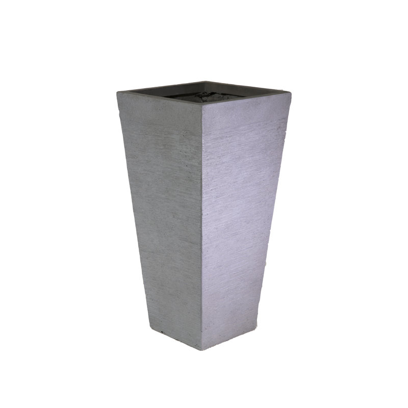 Fibreglass Plant Pot, Stone Grey, 89cm H x 43cm W x 43cm D
