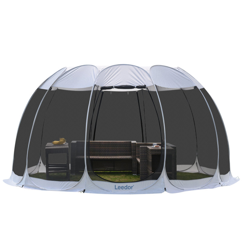 Tente de patio avec abri escamotable pour patio et abri de jardin, H 86,61 po x l 169,29 po x P 179,13 po