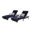 Ensemble de 2 chaises longues d'extérieur en osier avec coussins, chaise longue inclinable en osier-1407562234