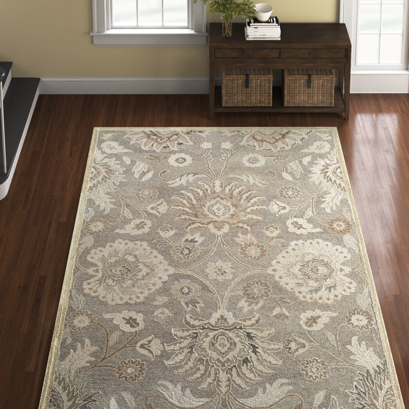 Tapis taupe / chameau / gris en laine touffeté à la main Applegate, Tapis de couloir 2 pi 6 po x 8 pi