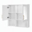 Armoire à pharmacie murale 2 en 1 pour salle de bain avec miroir haute définition, tablettes réglables et portes à fermeture en douceur-227041762