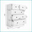 Commodes et amp; Armoires-penderie: Commode blanche à 5 tiroirs Farmhouse | Blanc antique | Mélamine