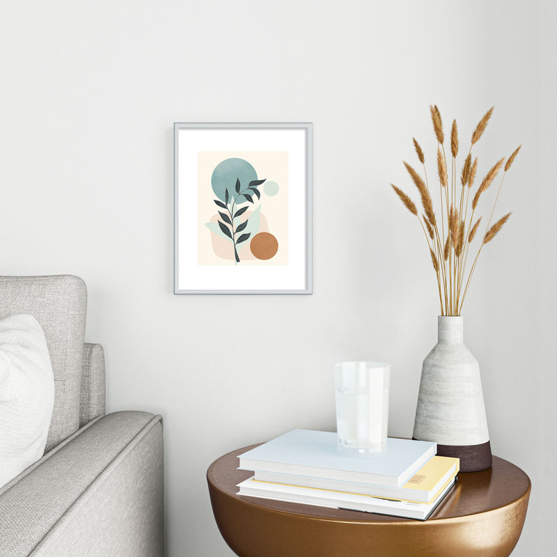 Azzurro Shapes No53, encadré sur papier, Argent, H 10 po x l 8 po
