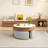 Modern Round Faux Marble Lift-Top Coffee Table Set with Stools and Storage