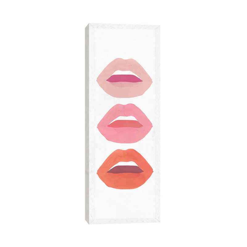 Red Lips II by Isabelle Z - Panoramic Print on Canvas, White Framed, 152.4 cm H x 50.8 cm W
