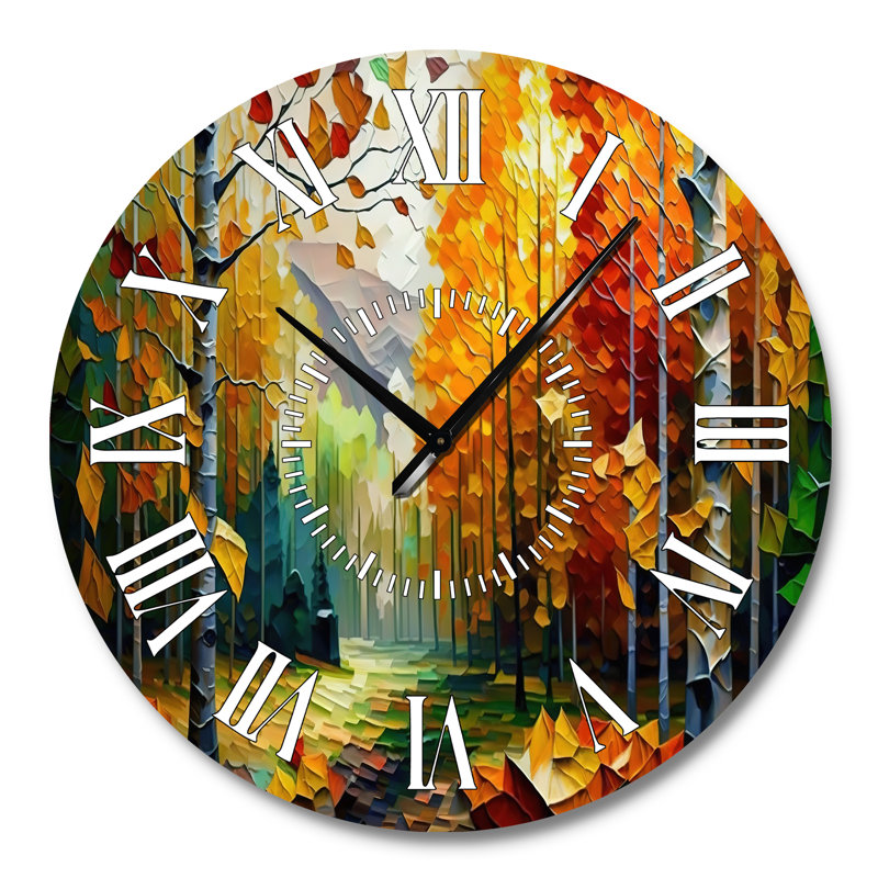 Chemin dans la forêt III - Horloge murale paysage et nature, Grand