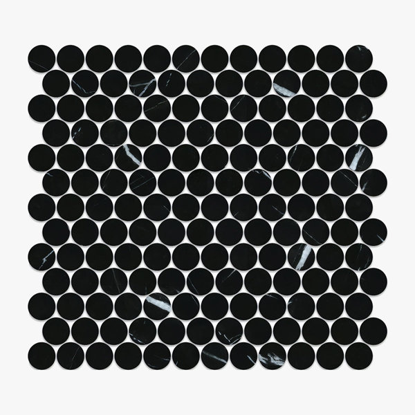 Nero Marquina Honed 12" x 12" Marble Wall & Floor Tile
