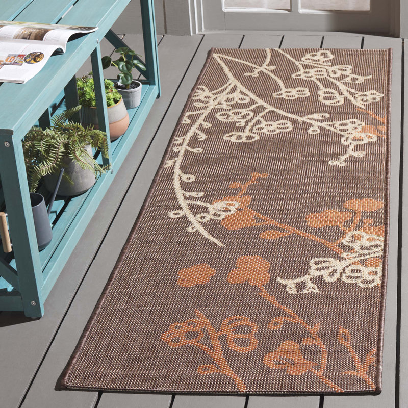 Tapis d'intérieur / extérieur à fleurs Herefordshire Performance, Tapis de couloir 2 pi 3 po x 6 pi 7 po